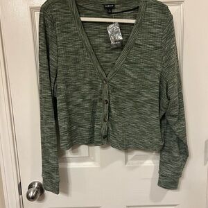 Torrid Olive space dye cropped cardigan